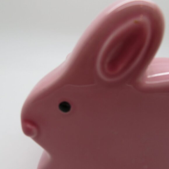 Ceramic Pink Bunny Rabbit Cotton Tail Planter Vase Tiny Small Size Garden Charm - Picture 2 of 10